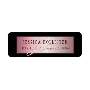 Elegante Rose Gold   Ihr Name und Ihre Adresse
