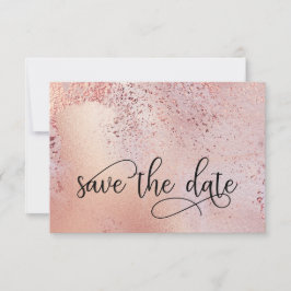 Elegante Rose Gold Imitate Fossilien und Glitzer Save The Date