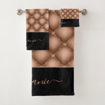 Elegante Rose Gold Jewel Tufted Personalisiert