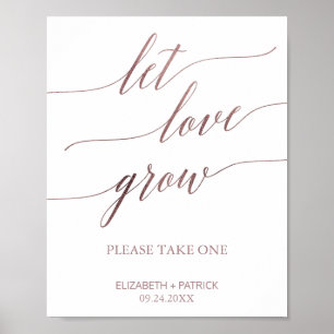 Elegante Rose Gold Kalligraphie Gelassen Liebe wac Poster