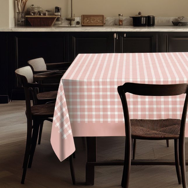 Elegante Rose Gold Kariertes Tablett für Stil Tischdecke (Elegant Rose Gold Plaid Tablecloth for Style)