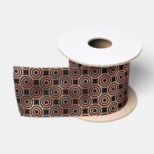 Elegante Rose Gold konzentrische Kreis-Art Deco Satinband