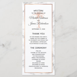 Elegante Rose Gold Kupfer Marmor Palme Tree Hochze Programm