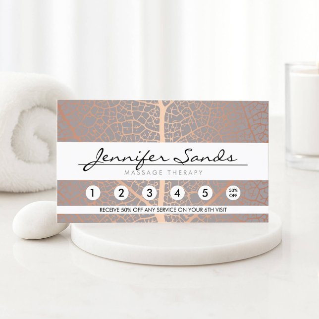 Elegante Rose Gold Leaf Tree Muster Tree Tree Tree Visitenkarte (Von Creator hochgeladen)