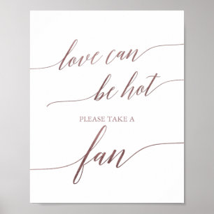 Elegante Rose Gold Liebe kann heißen Hochzeitsfan- Poster
