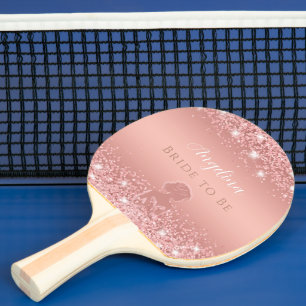 Elegante Rose Gold Luxe Schimmer Brautparty Tischtennis Schläger