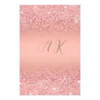 Elegante Rose Gold Luxe Schimmer Monogramm