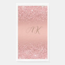 Elegante Rose Gold Luxe Shimmer Monogramm