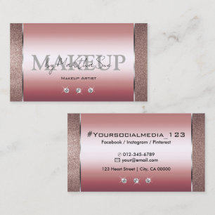 Elegante Rose Gold Luxury Glitzer mit Diamanten Visitenkarte