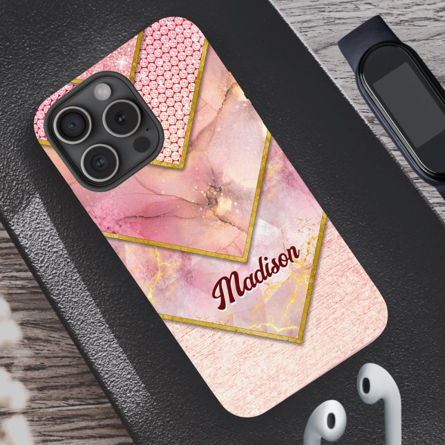Elegante Rose Gold mädchenhaft geometrisch Case-Ma Case-Mate iPhone Hülle (Von Creator hochgeladen)