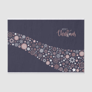 Elegante Rose Gold Metallische Schneeflocken Weihn Seidenpapier