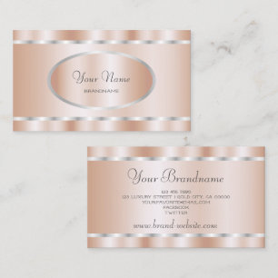 Elegante Rose Gold mit Silver Frame Beruflich Visitenkarte