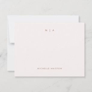 Elegante Rose Gold Moderne Monogram Classic Custom Mitteilungskarte