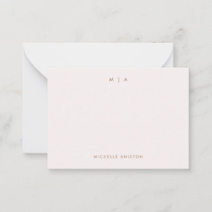 Elegante Rose Gold Moderne Monogram Classic Custom Mitteilungskarte