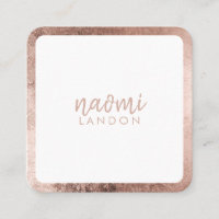Elegante Rose Gold Moderne quadratische Weiß