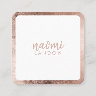 Elegante Rose Gold Moderne quadratische Weiß Visitenkarte