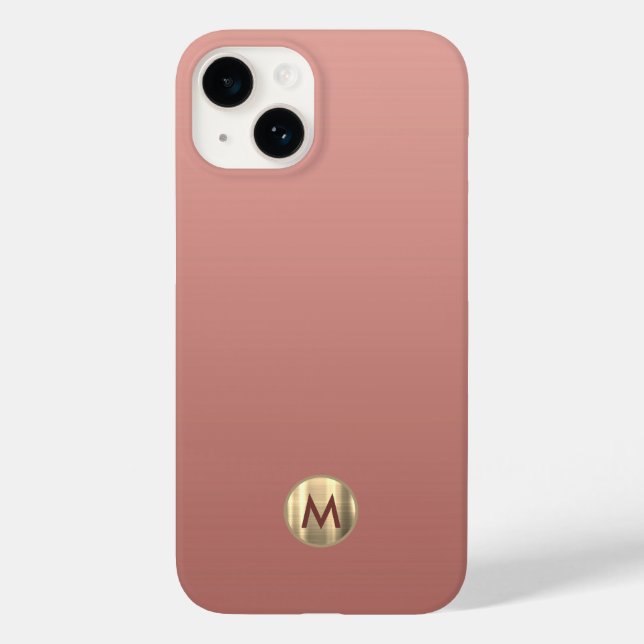 Elegante Rose Gold Monogram Case-Mate iPhone Hülle (Rückseite)