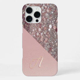 Elegante Rose Gold Monogram iPhone 16 Pro Max Hülle