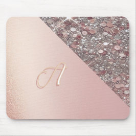 Elegante Rose Gold Monogram Mousepad