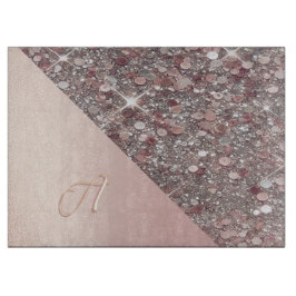Elegante Rose Gold Monogram Schneidebrett