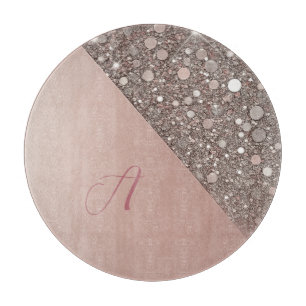 Elegante Rose Gold Monogram Schneidebrett