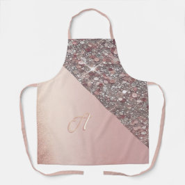 Elegante Rose Gold Monogram Schürze