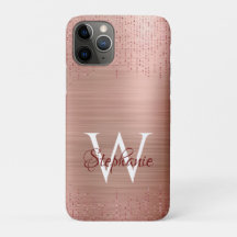 Elegante Rose Gold Monogram Sparkle
