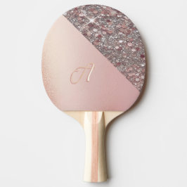 Elegante Rose Gold Monogram Tischtennis Schläger