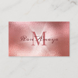Elegante Rose Gold Monogram Visitenkarte