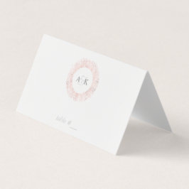 Elegante Rose Gold Monogramm Platzkarten - gefalte
