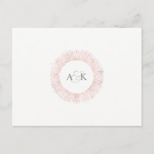Elegante Rose Gold-Monogramm Save the Date Postkar Ankündigungspostkarte