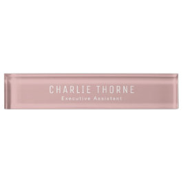 Elegante Rose Gold Name Plate für Schreibtisch Namensplakette
