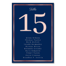 Elegante Rose Gold Navy Luxuriöse Hochzeit