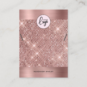 Elegante Rose Gold Necklace Armband Display Card Visitenkarte