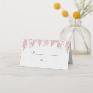 Elegante Rose Gold Palm Blätter Hochzeit Platzkarte