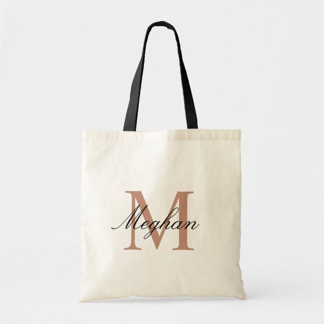 Elegante Rose Gold Personalisiert Monogram Tot Bag Tragetasche (Vorne)