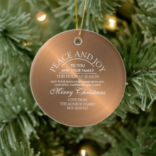 Elegante Rose Gold - Pesonalisiertes Foto - Weihna Keramik Ornament