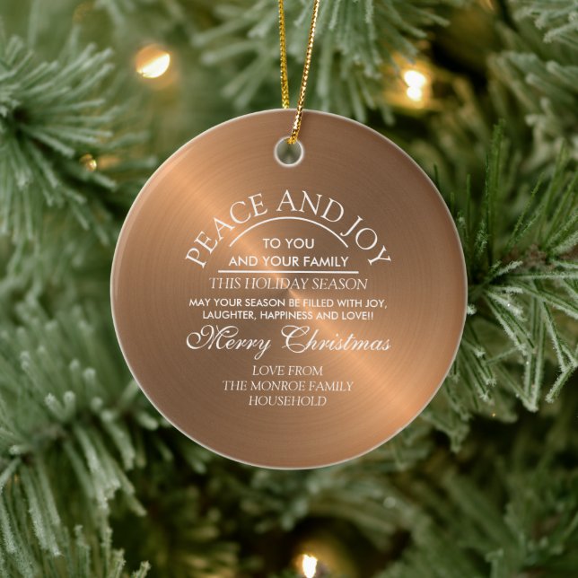 Elegante Rose Gold - Pesonalisiertes Foto - Weihna Keramik Ornament (Baum)