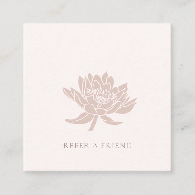 ELEGANTE ROSE GOLD PINK LOTUS FLORAL REFENDE A FRI QUADRATISCHE VISITENKARTE (Vorderseite)