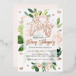 Elegante Rose Gold Pink Peach Bloom 30. Folieneinladung<br><div class="desc">Hübschere Einladungen zum Geburtstag im Kleinen Bayleigh Store!</div>