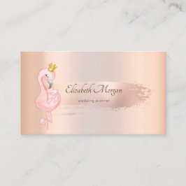 Elegante Rose Gold Pinselstriche, Flamingos Visitenkarte