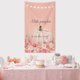 Elegante Rose Gold Pumpkin Baby Dusche Banner