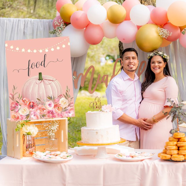 Elegante Rose Gold Pumpkin Baby Shower Food Poster (Von Creator hochgeladen)