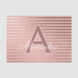 Elegante Rose Gold - Rosa Monogramm Seidenpapier