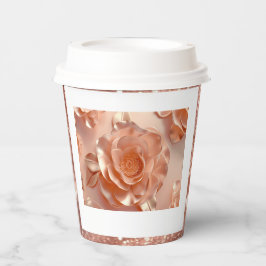 Elegante Rose Gold Rose Glitzer Cup Pappbecher
