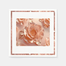 Elegante Rose Gold Rose Glitzer Paper Napkin