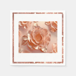 Elegante Rose Gold Rose Glitzer Paper Napkin Serviette