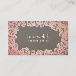 Elegante Rose Gold Rose Räume Designer Visitenkarte