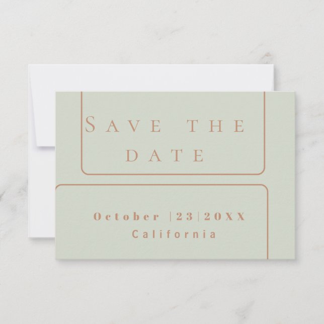 elegante Rose Gold Save the Date Einladung (Vorderseite)