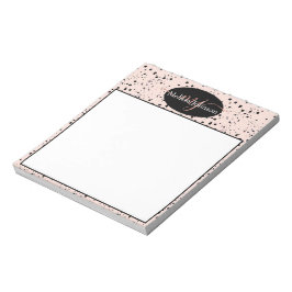 Elegante Rose Gold-Schrift auf schwarzem Notepad Notizblock